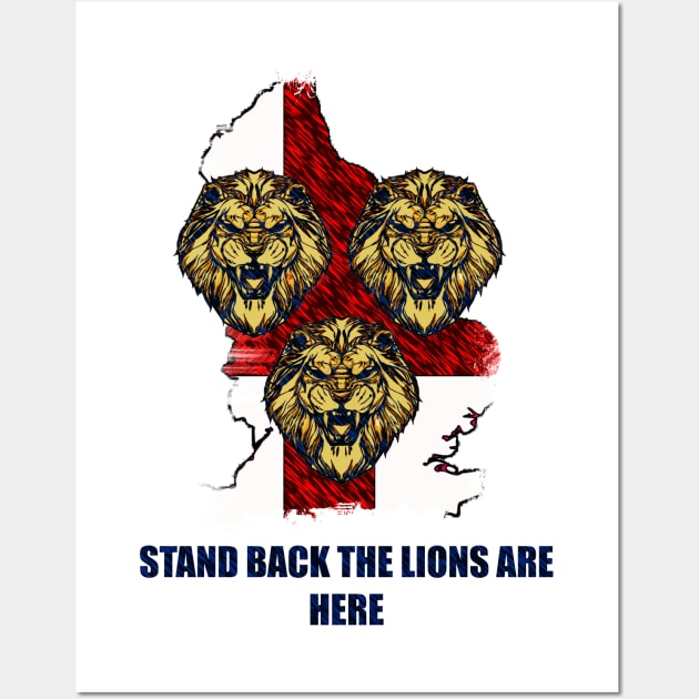 England Euro 2021 Lions, Stand back p2 Wall Art by FasBytes
